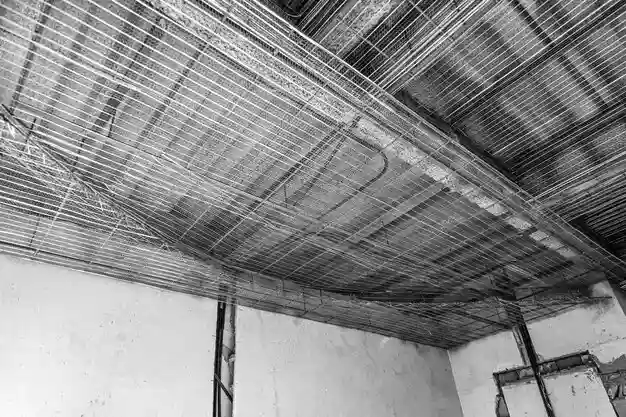زیرسازی فلزی و اجرای رابیتس سقف کاذب پذیرایی
